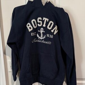 Boston Anchor Navy Heavyweight Graphic Hoodie